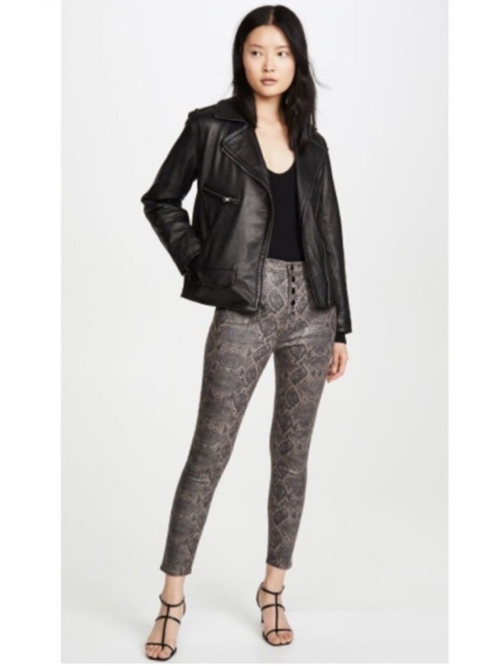 NWT J Brand Lillie High Rise Snake Print Crop Skinny Jeans 29